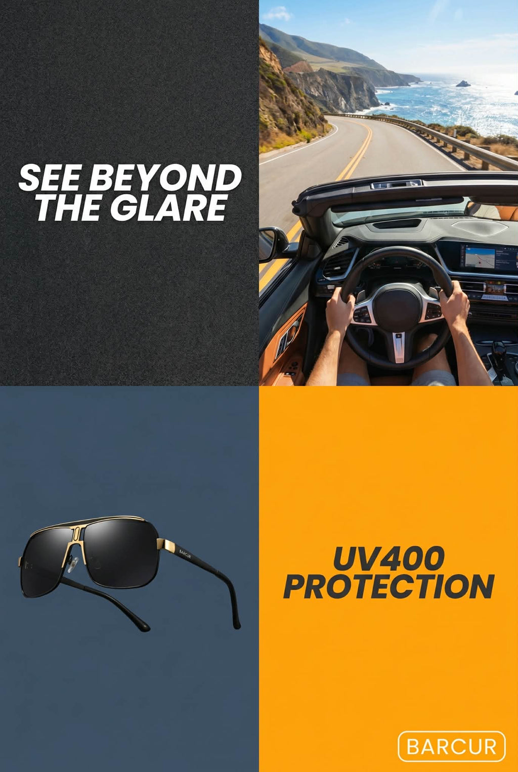 BARCUR Polarized Sports Sunglasses for Men Fashionable Fishing Driving Hiking and Outdoor Eyewear UV400 Protection Gradient Lenses