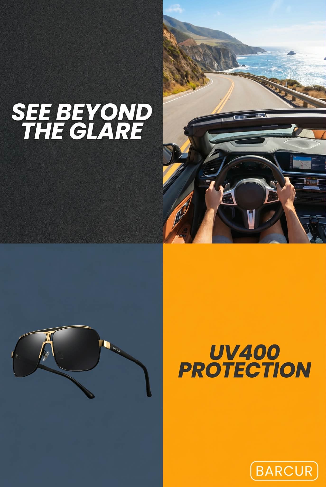BARCUR Polarized Sports Sunglasses for Men Fashionable Fishing Driving Hiking and Outdoor Eyewear UV400 Protection Gradient Lenses